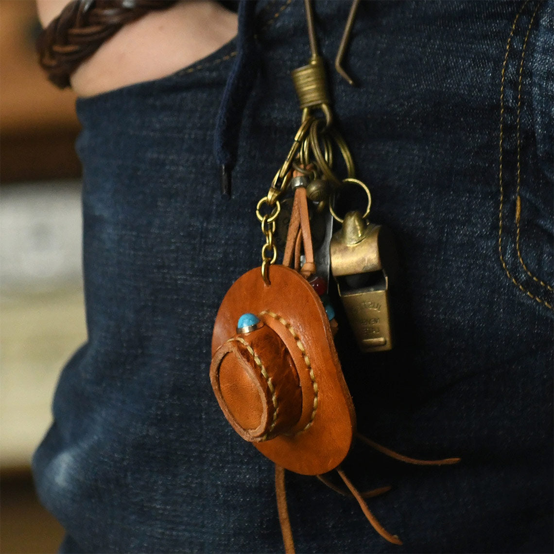 Handmade Mini Hat Leather Keychain for Men - Wirkin®