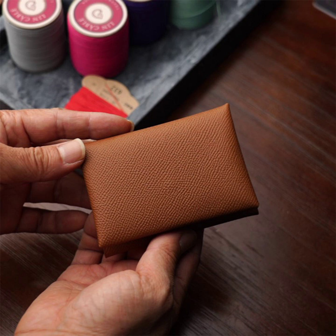 Epsom Leather Calvi Duo Card Holder Leather Making Kits - Wirkin®