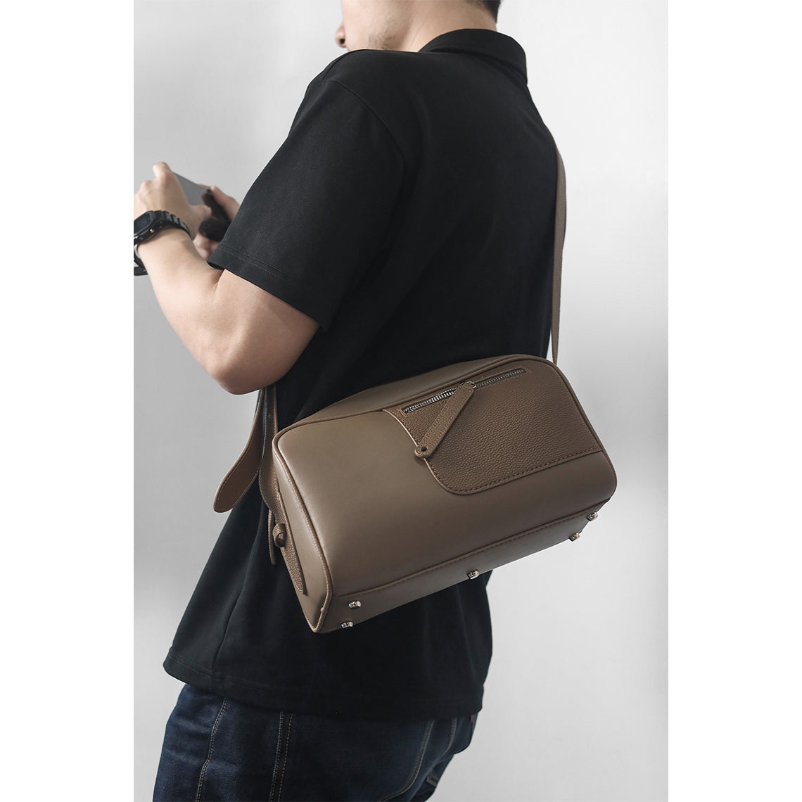 Camera Bag Crossbody Bag for Men | Leather Bag Sewing Project - Wirkin®