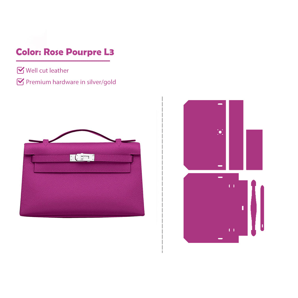 Wirkin® Full Grain Leather Inspired Kelli Clutch - Advanced DIY Kits