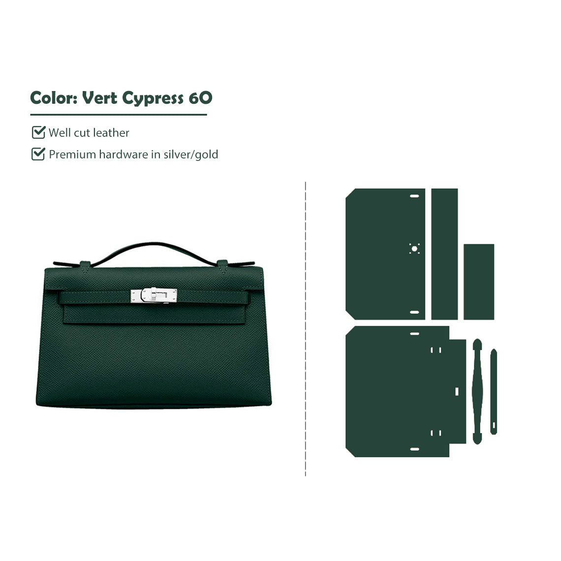 Dark Green Evening Bag | Handmade Luxury Leather Bags for Women - Wirkin®
