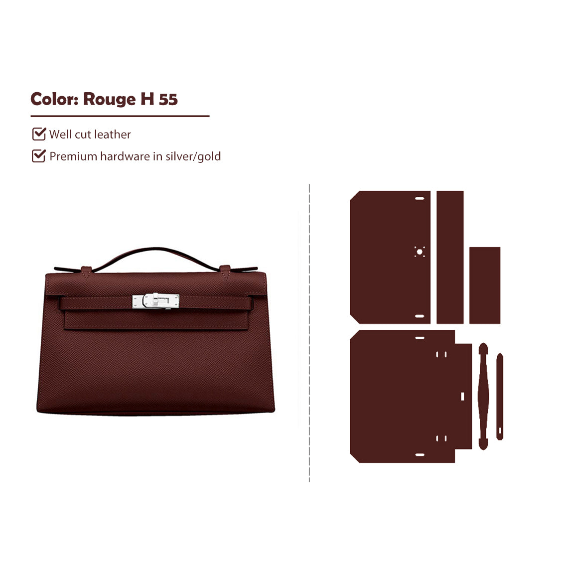 Wirkin® Full Grain Leather Inspired Kelli Clutch - Advanced DIY Kits