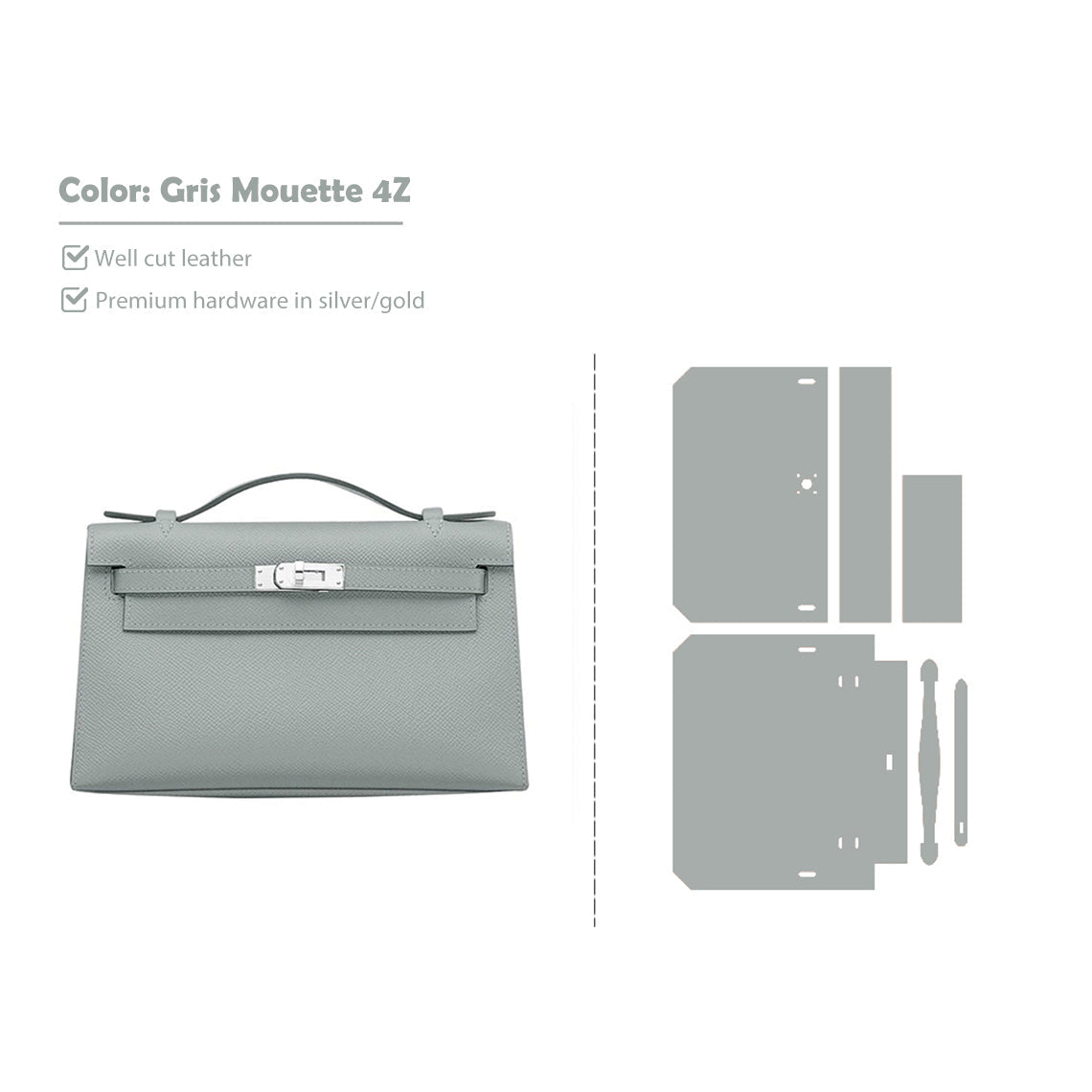 Wirkin® Full Grain Leather Inspired Kelli Clutch - Advanced DIY Kits