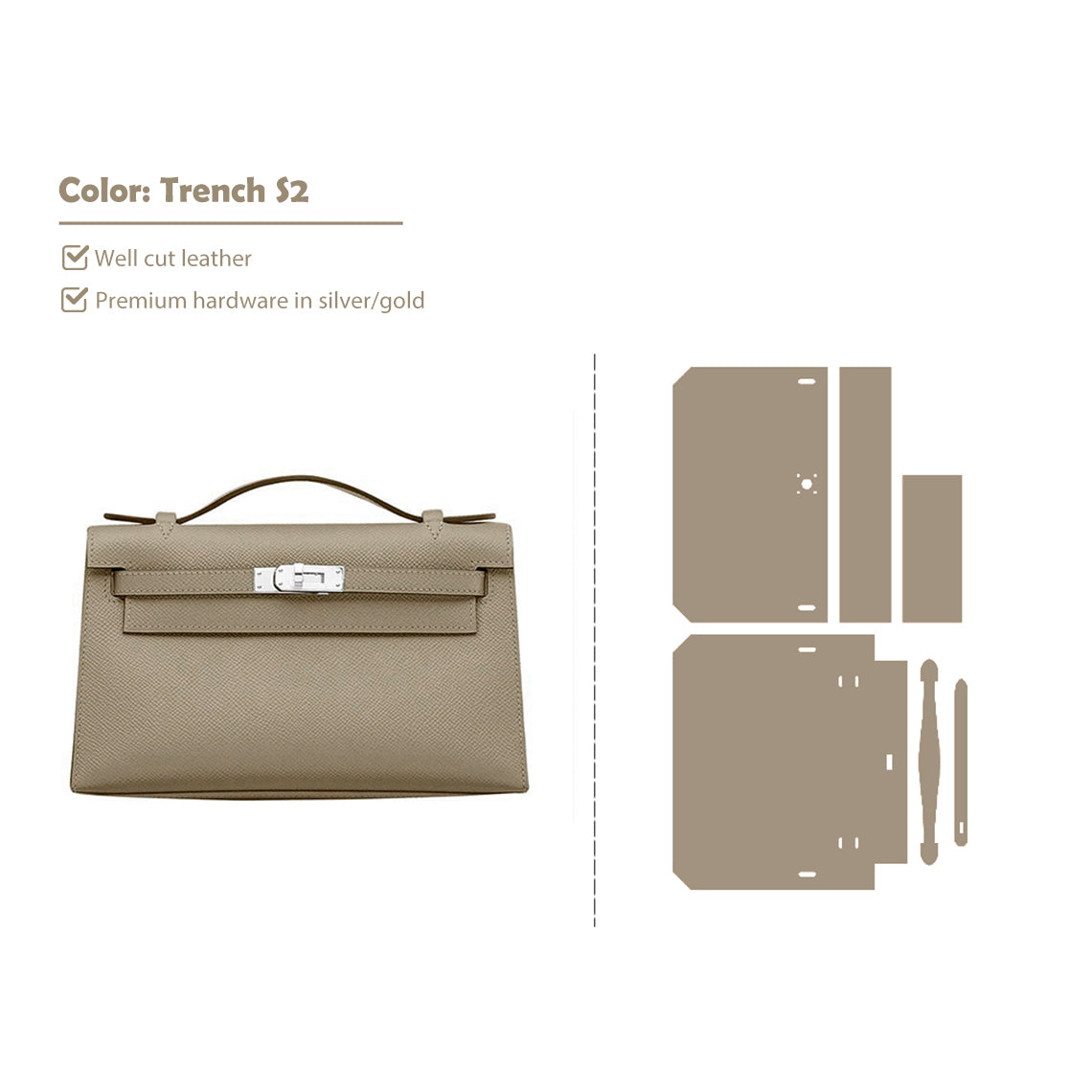 Wirkin® Full Grain Leather Inspired Kelli Clutch - Advanced DIY Kits