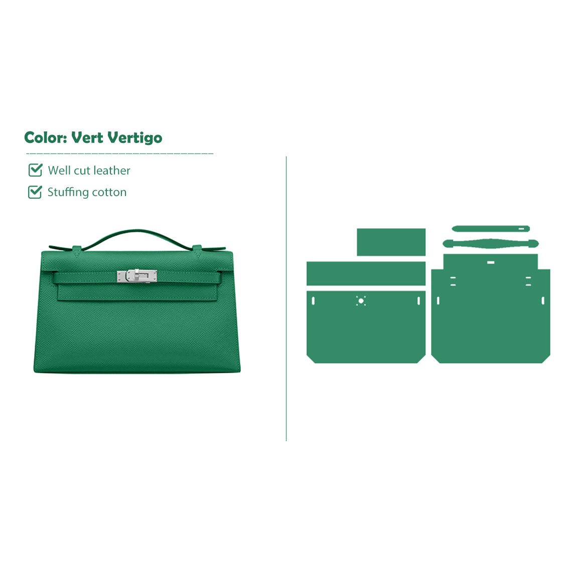 Wirkin® Full Grain Leather Inspired Kelli Clutch - Advanced DIY Kits