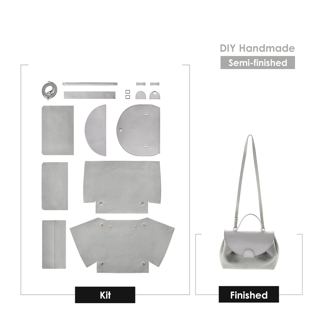 Wirkin® Top Grain Leather Inspired Smile Bag DIY Kits
