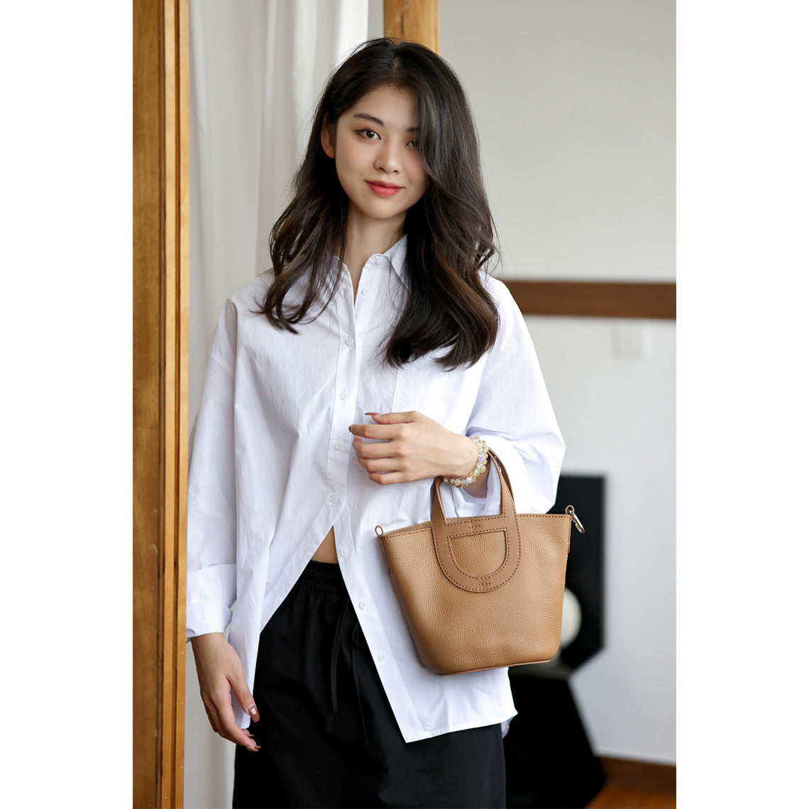 DIY In-the-loop Leather Khaki Handbag for Women - Wirkin®