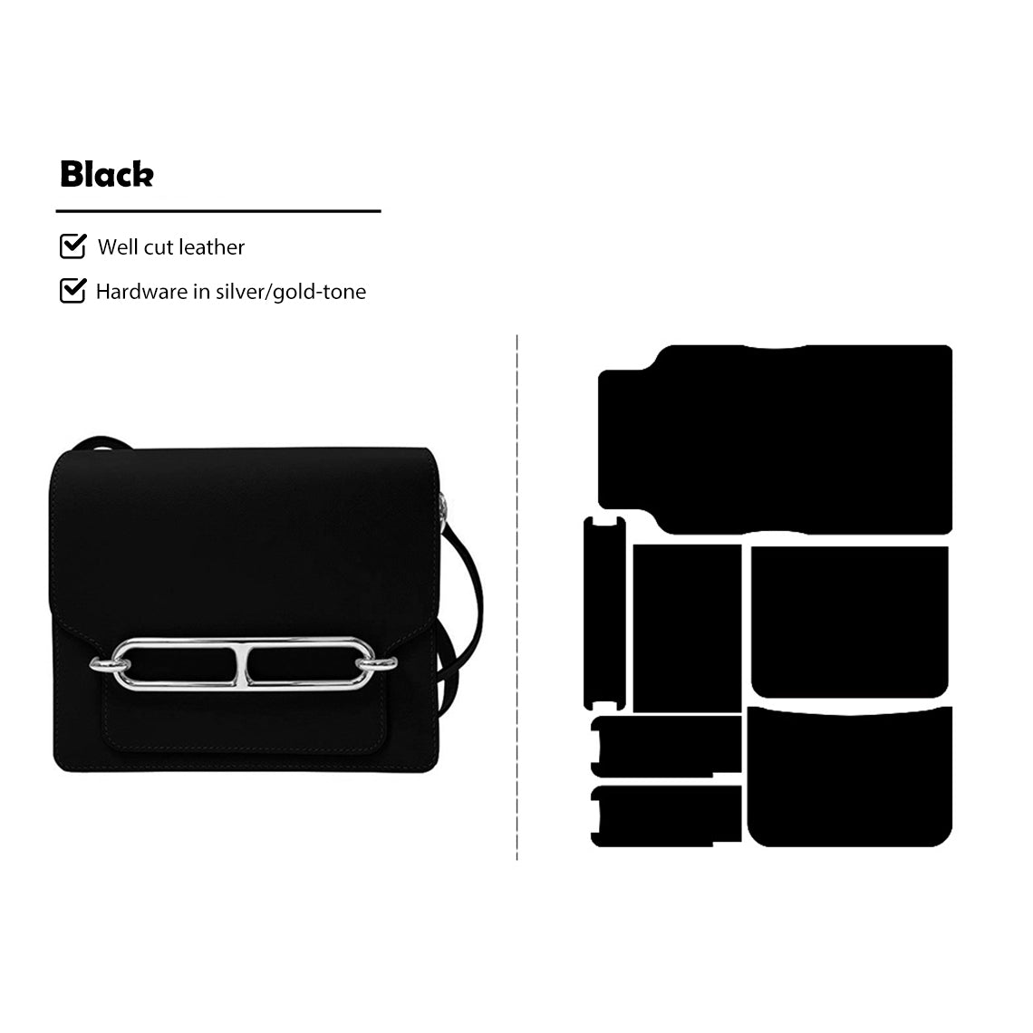 Black Roulis Bag DIY Kit | Make Your Own Leather Bag - Wirkin®
