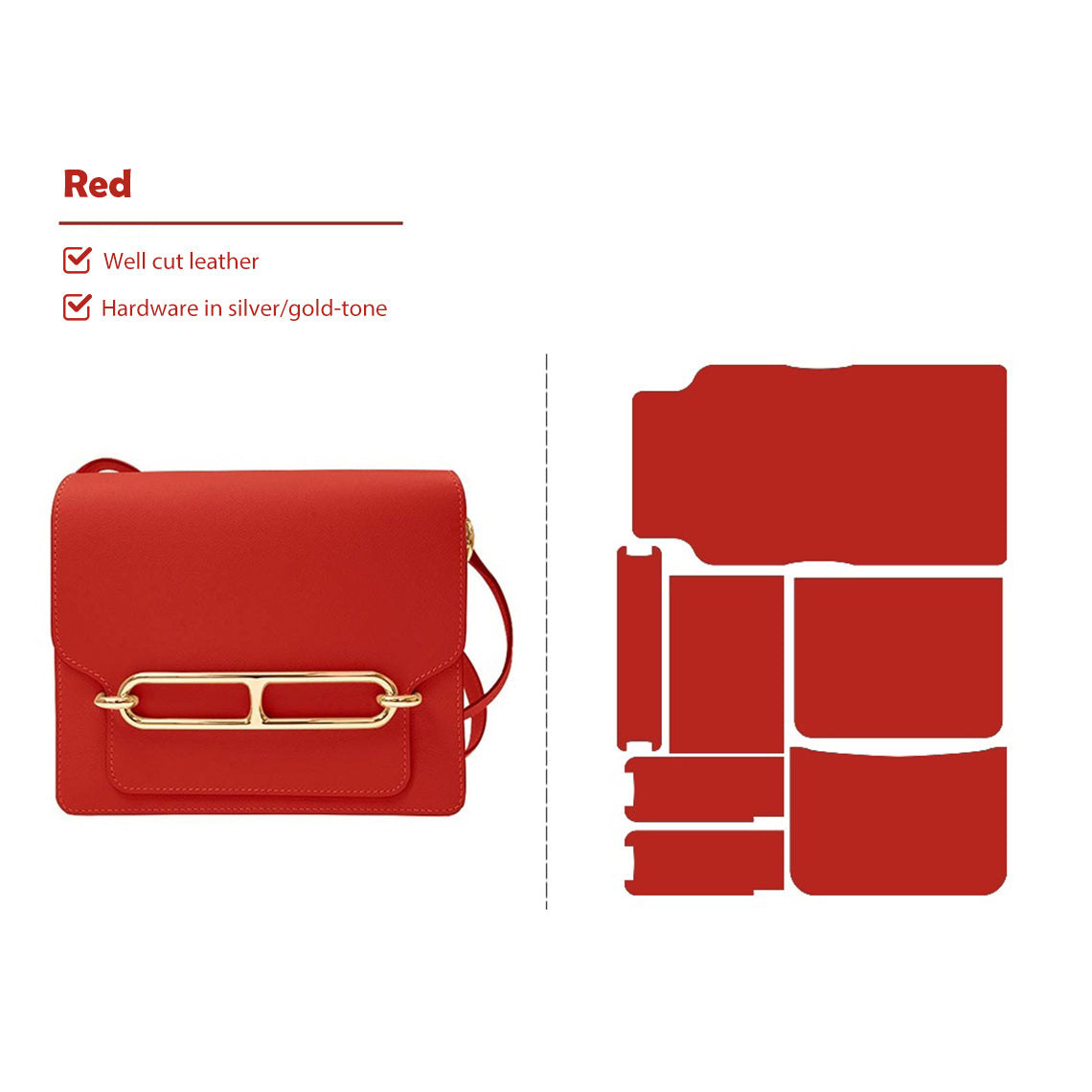 Red Roulis Bag DIY Kit | Leather Bag Making Kit - Wirkin®