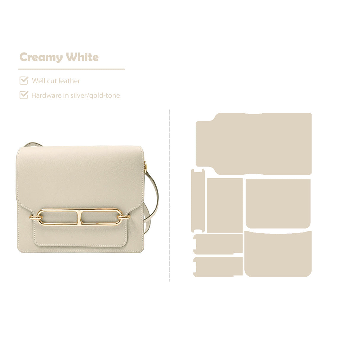 White Roulis Bag DIY Kit | Leather Kits for Sale - Wirkin®