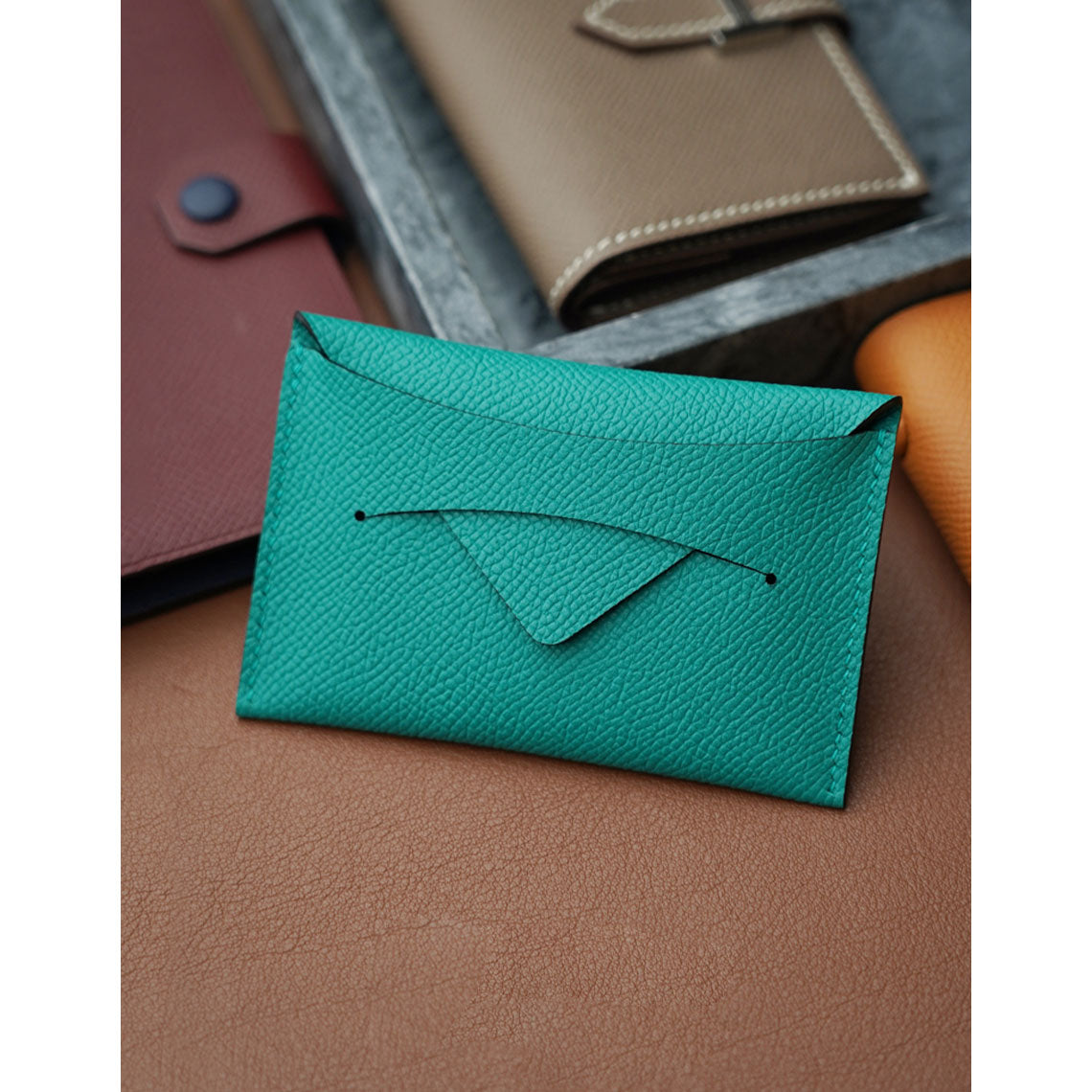 Easy Leather Sewing Project | Peacock Blue Card Holder - Wirkin®