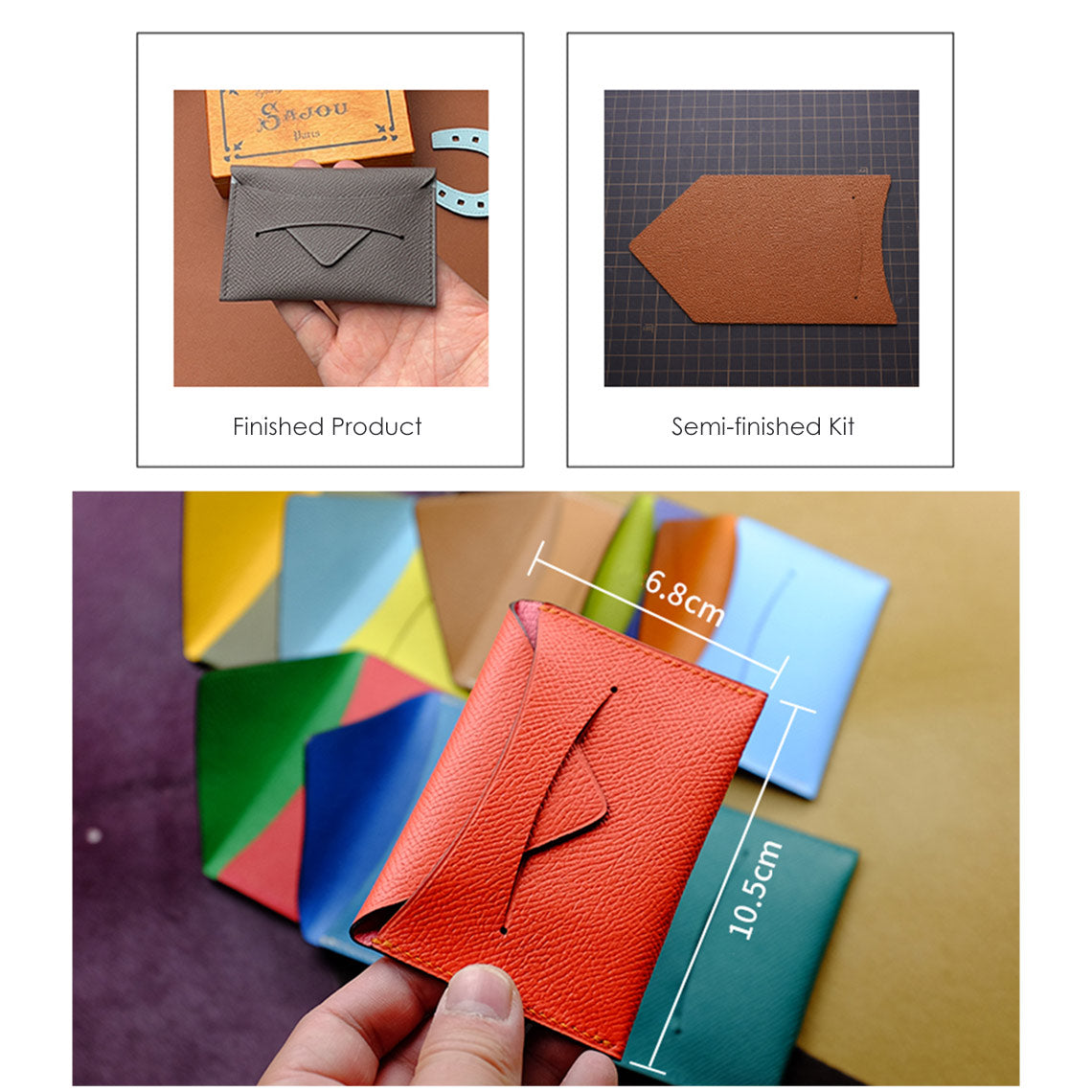 Leather Card Holder Pattern | Designer Card Holder DIY Kit - Wirkin®