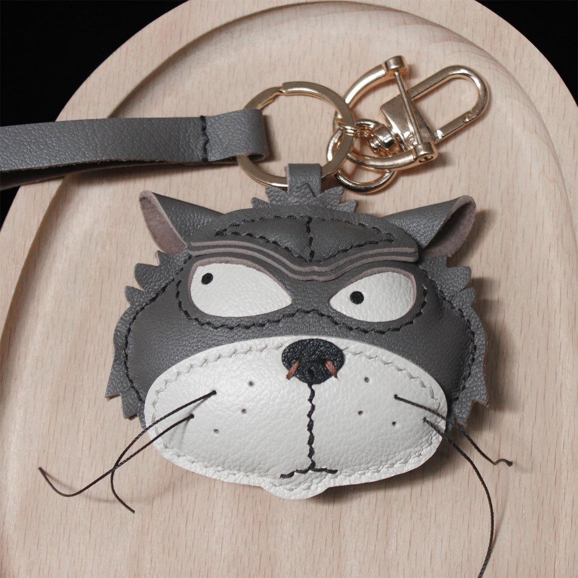 Inspired Lucifar Cat Keychain | DIY Handmade Leather Keychain - Wirkin®
