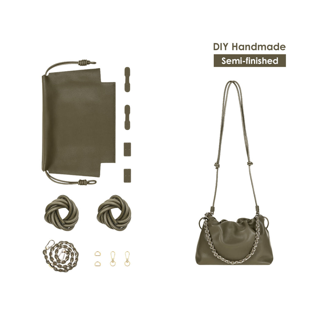 DIY handmade kit patterns for a green handbag clutch - Wirkin®