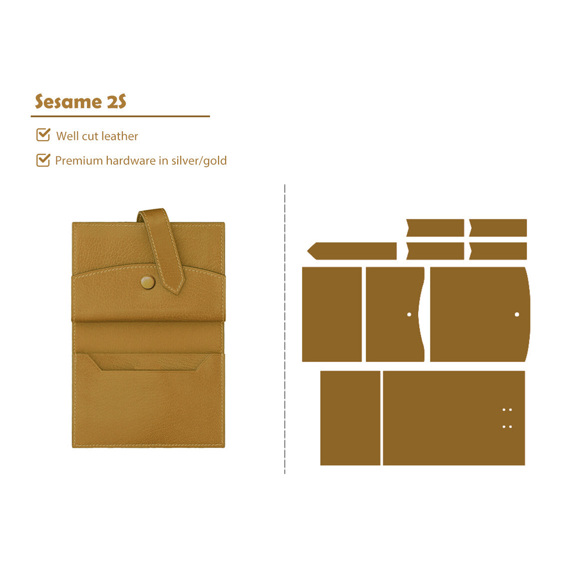Wirkin® Full Grain Leather Bearn Coin Wallet DIY Kits