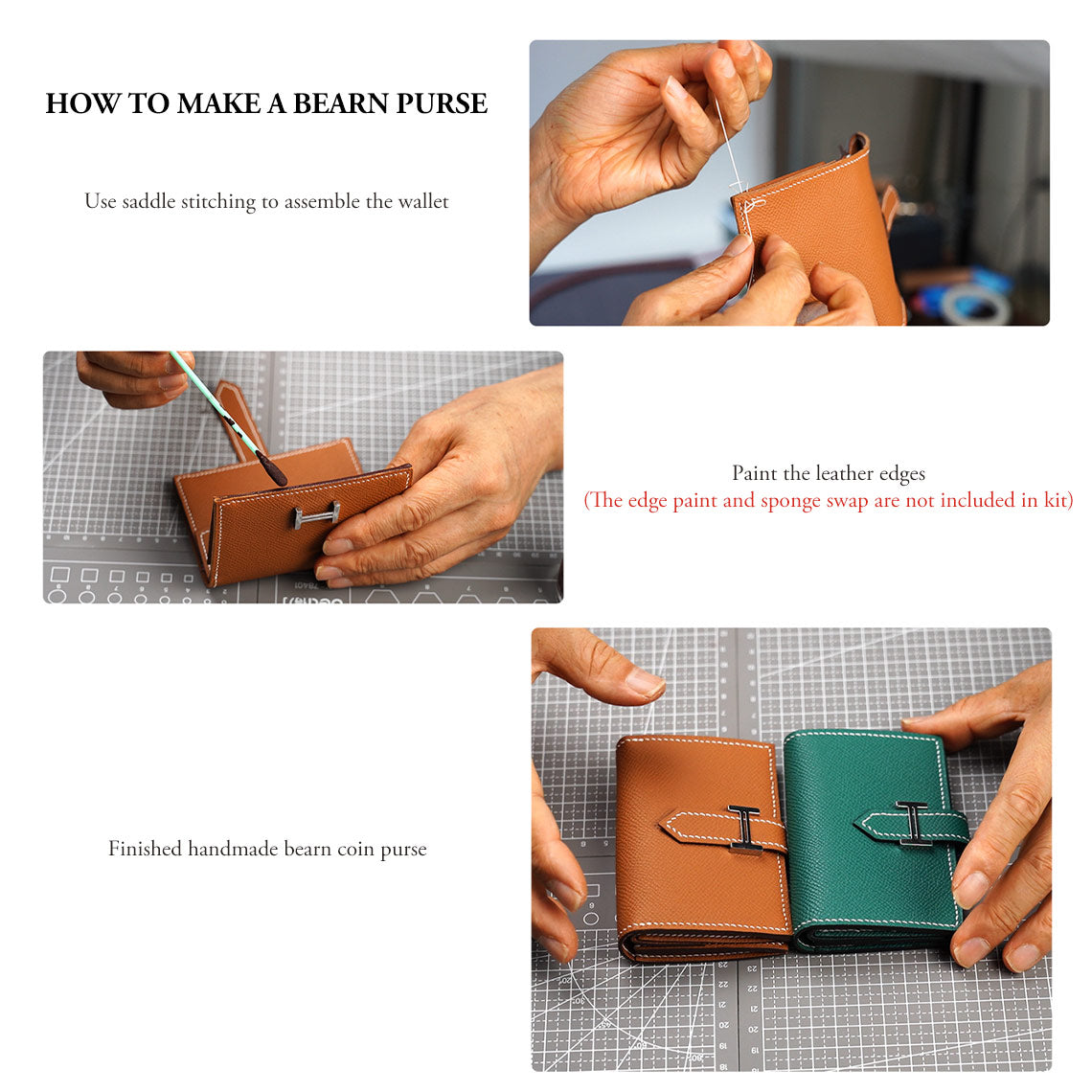 Wirkin® Full Grain Leather Bearn Coin Wallet DIY Kits