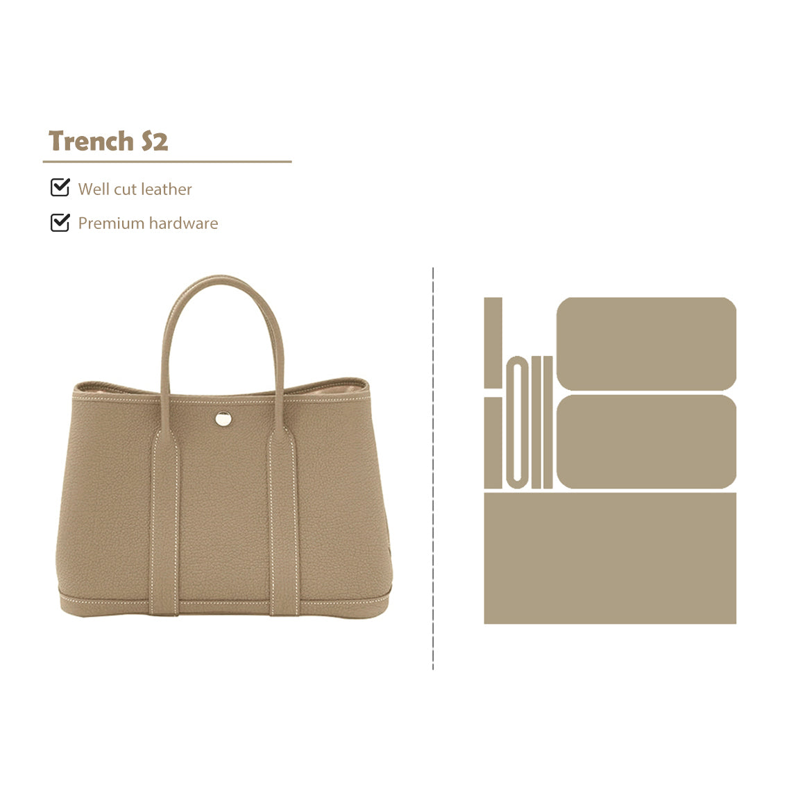 Wirkin® Full Grain Leather New Garden Party Handbag - Advanced DIY Kits