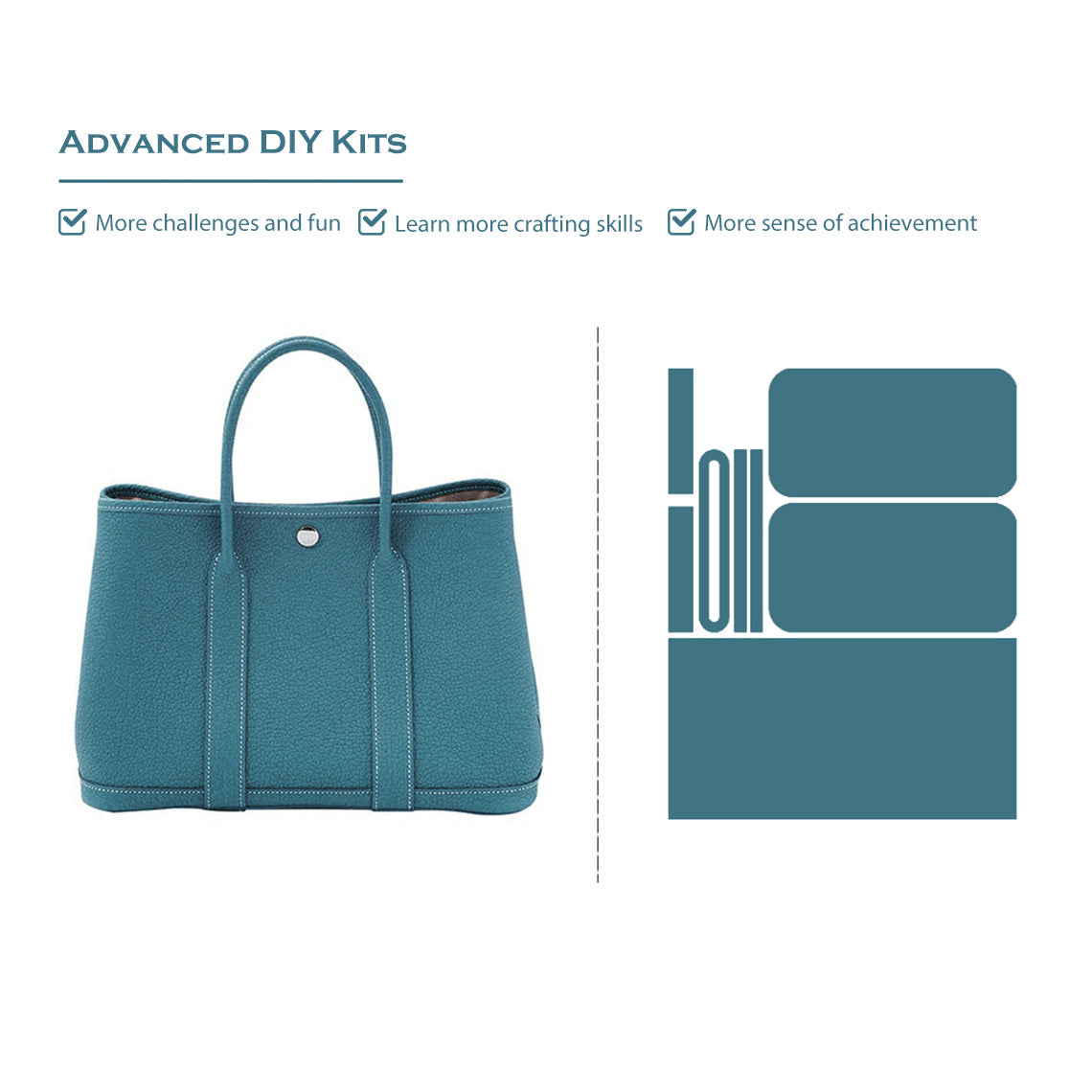Wirkin® Full Grain Leather New Garden Party Handbag - Advanced DIY Kits