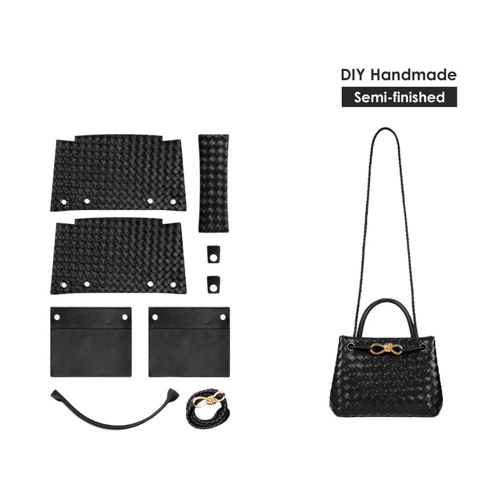 DIY Tote Bag Kit | Black Leather Small Intrecciato Tote Bags - Wirkin®