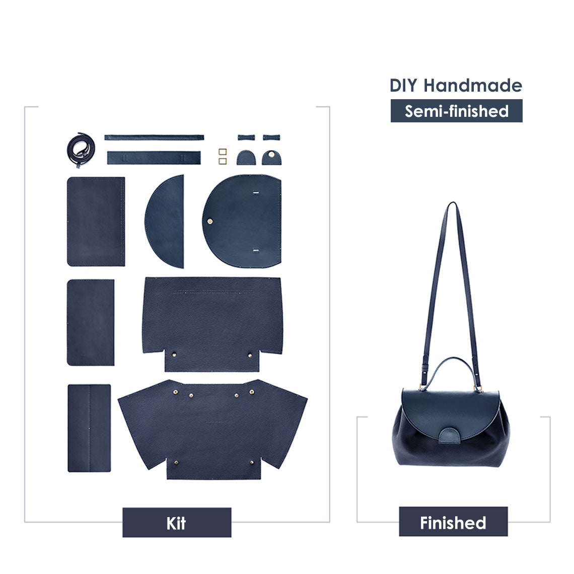 Wirkin® Top Grain Leather Inspired Smile Bag DIY Kits