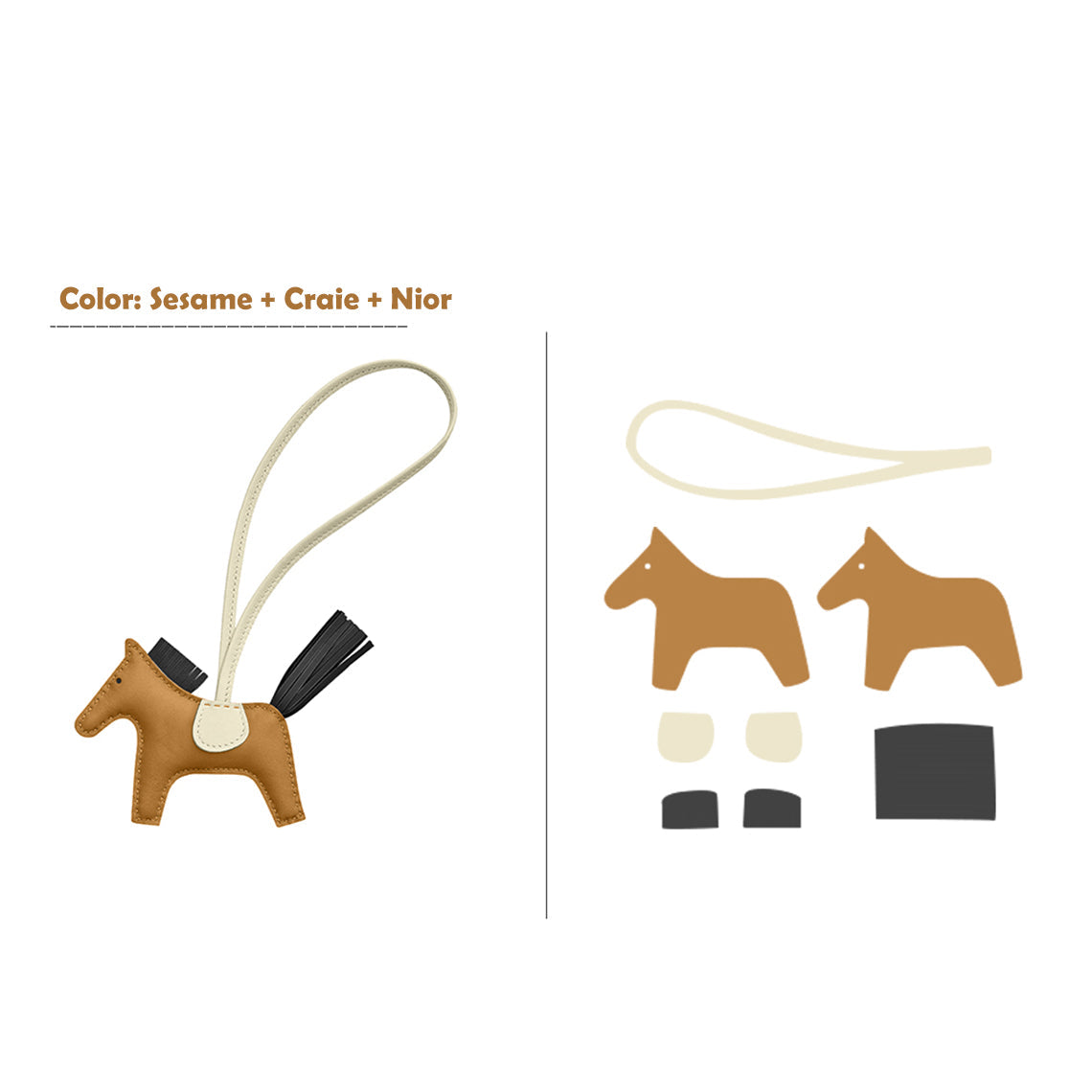 Wirkin® Sheep Leather Color Horse Purse Charm DIY Kit