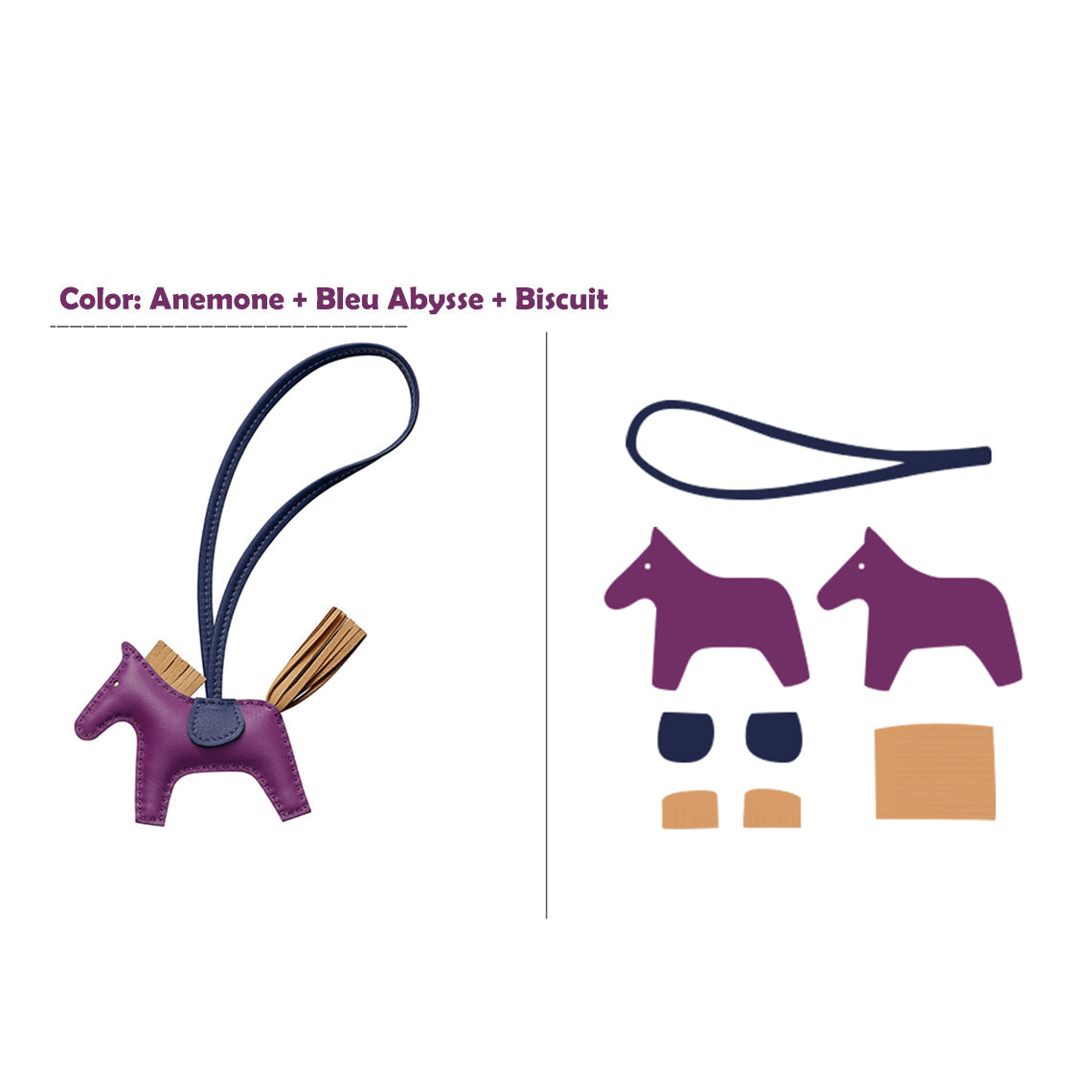 Wirkin® Sheep Leather Color Horse Purse Charm DIY Kit