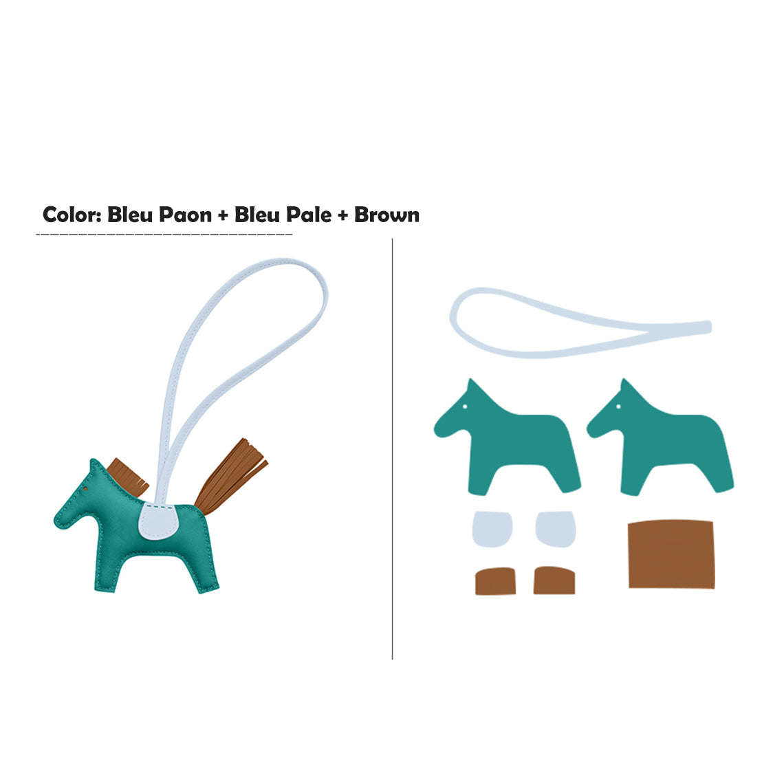 Wirkin® Sheep Leather Color Horse Purse Charm DIY Kit