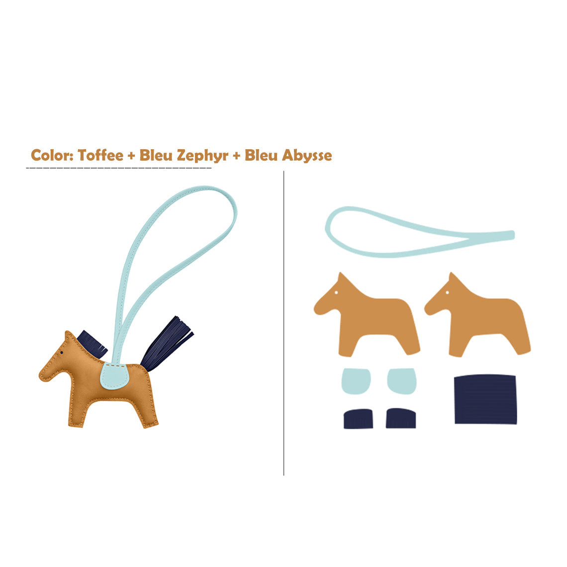 Wirkin® Sheep Leather Color Horse Purse Charm DIY Kit