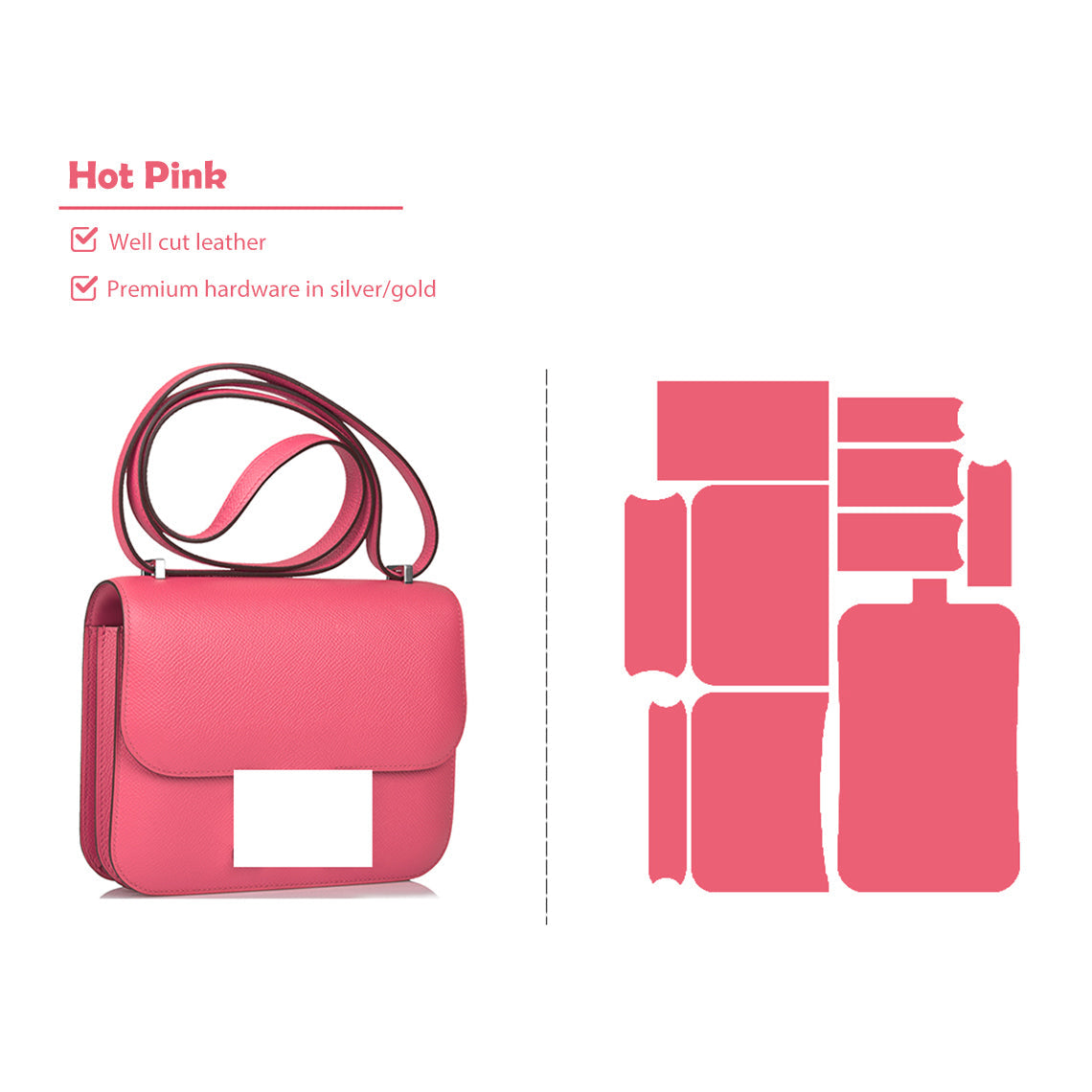 Wirkin® DIY Leather Kits | Inspired Pink Bag Sewing Kit