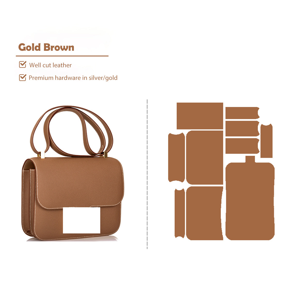 Wirkin® DIY Leather Kits | Inspired Gold Brown Bag Sewing Kit