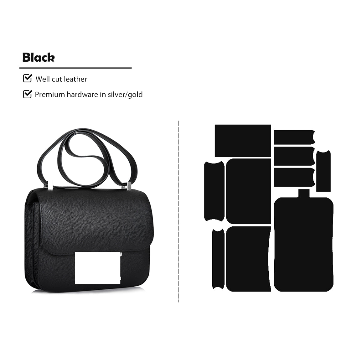 Wirkin® DIY Leather Kits | Inspired Black Constance Bag Sewing Kit