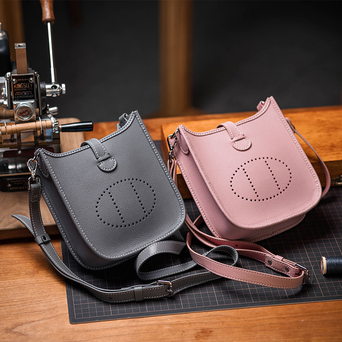Pink & Grey Grey Evelyne Bag Mini  Small Size  | Wirkin