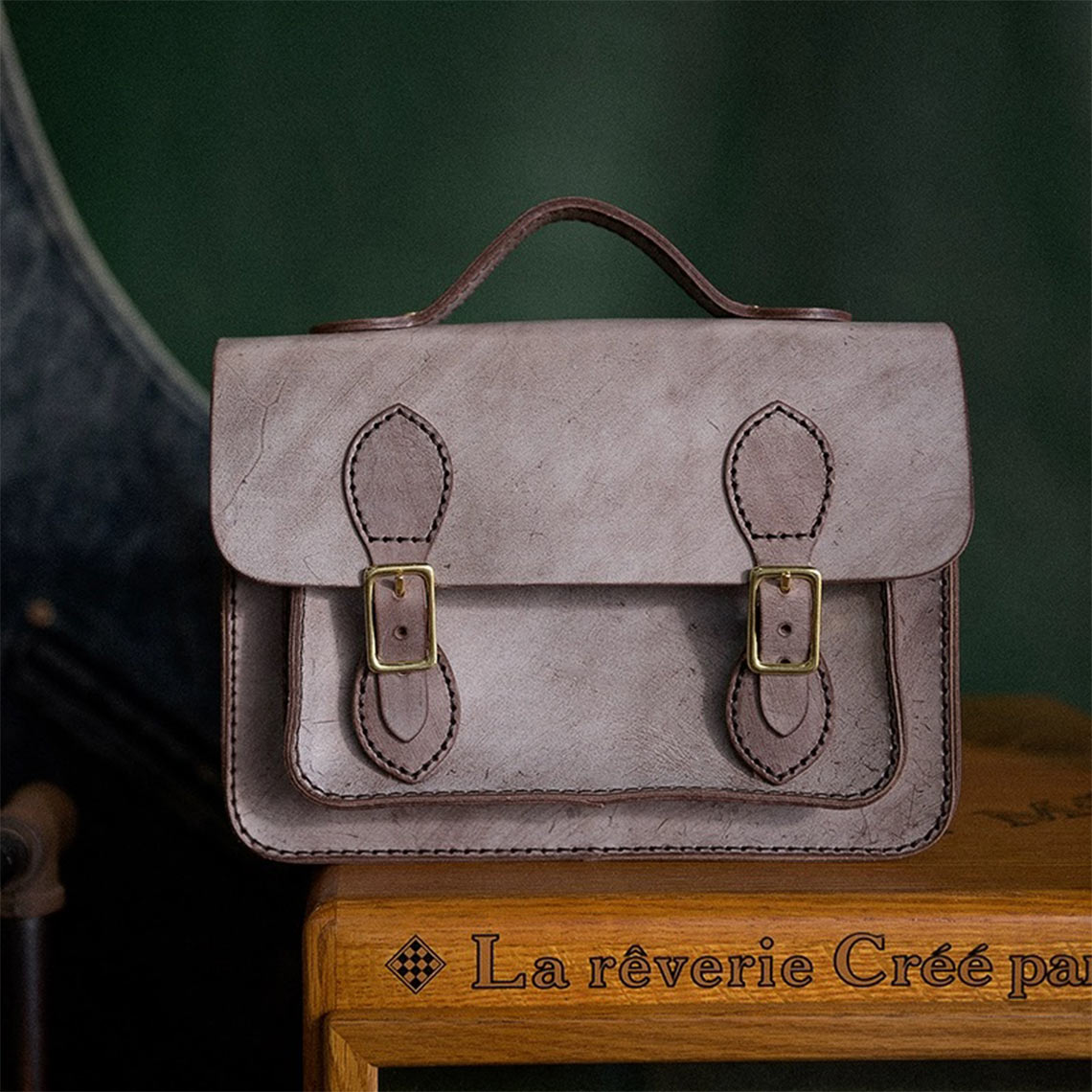 White Wax Leather Satchel Crossbody Bag | Handmade Leather Bags - Wirkin®