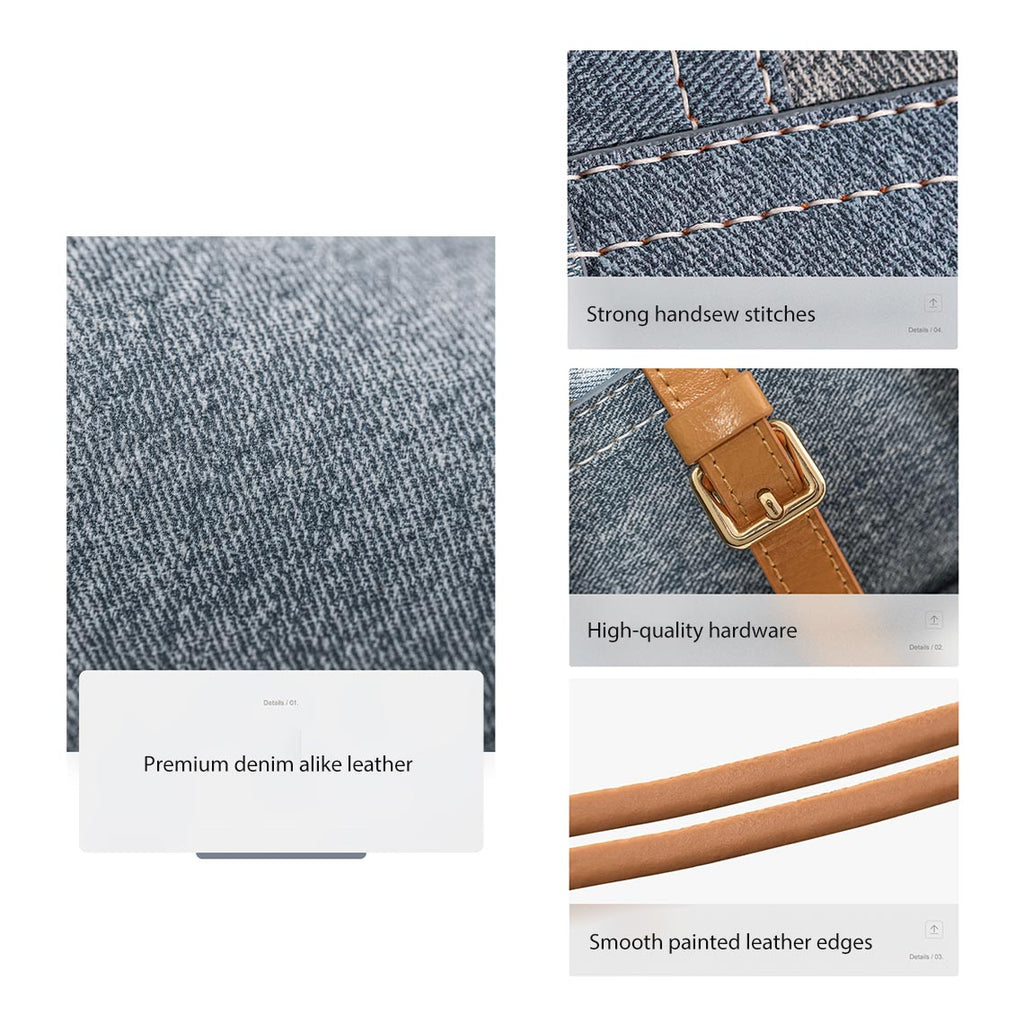 Wirkin® Leather Contrast Denim Handbag DIY Kits
