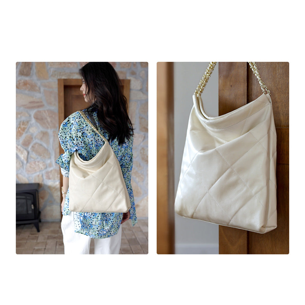 Wirkin® Top Grain Leather Quilted Chain Tote Bag DIY Kit