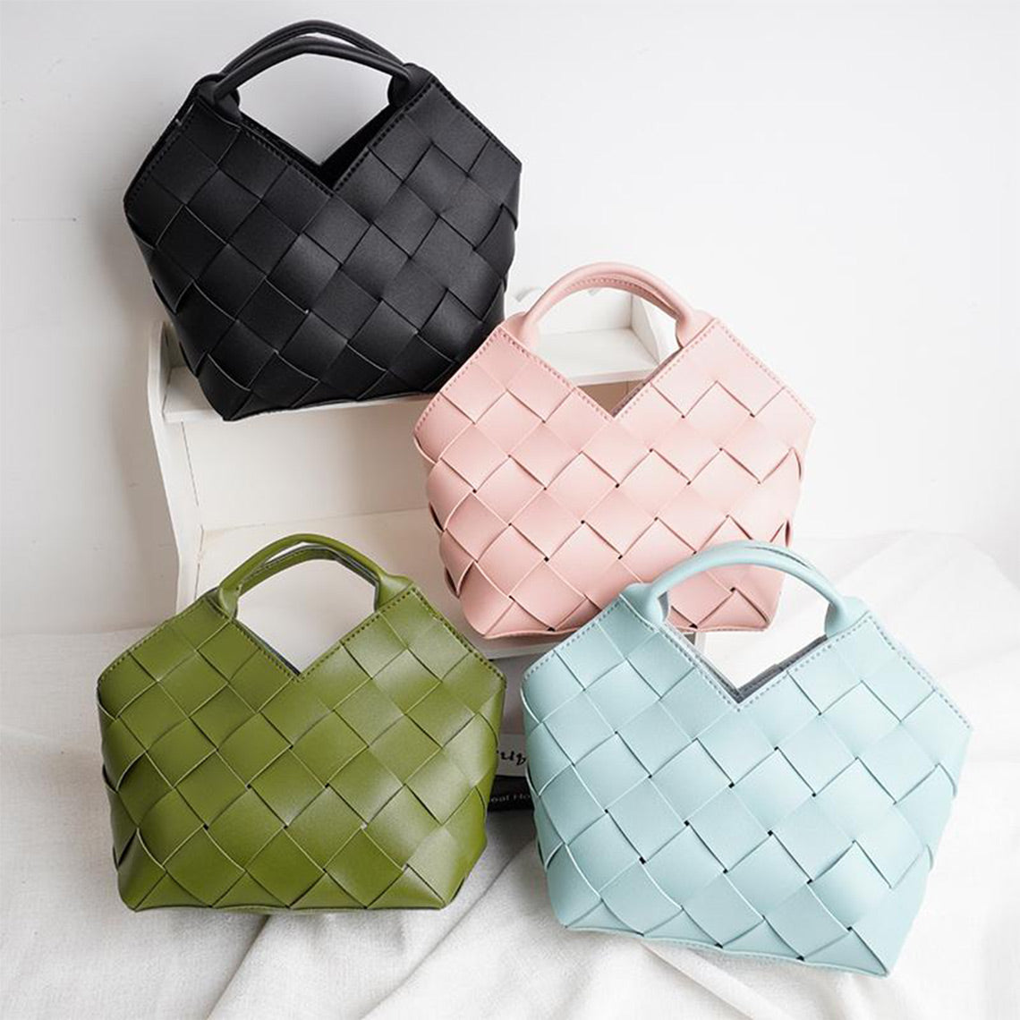 Vegan Leather Woven Handbag for Women - Wirkin®