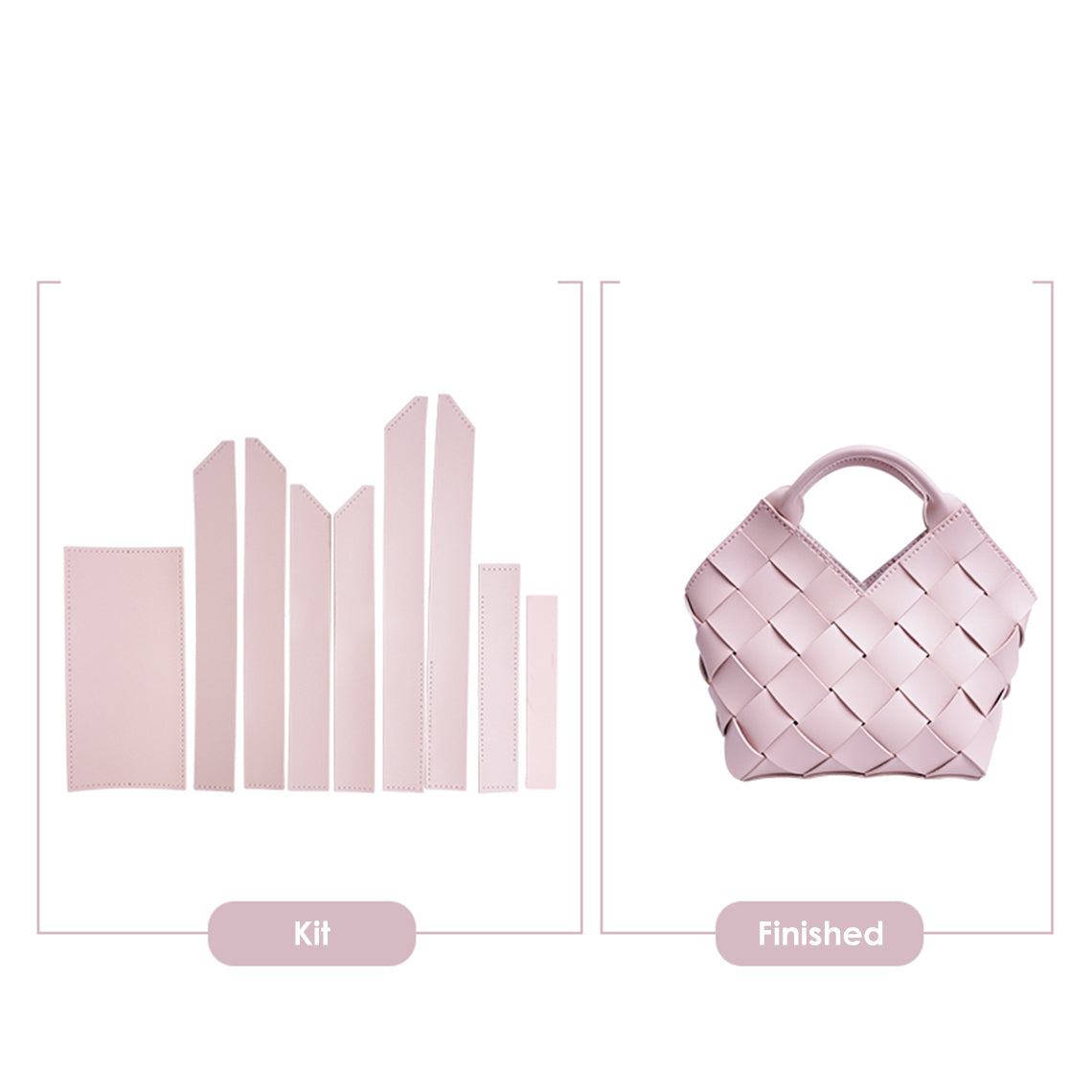 Pink Leather Woven Handbag DIY Patterns | Handmade Birthday Gift Ideas - Wirkin®