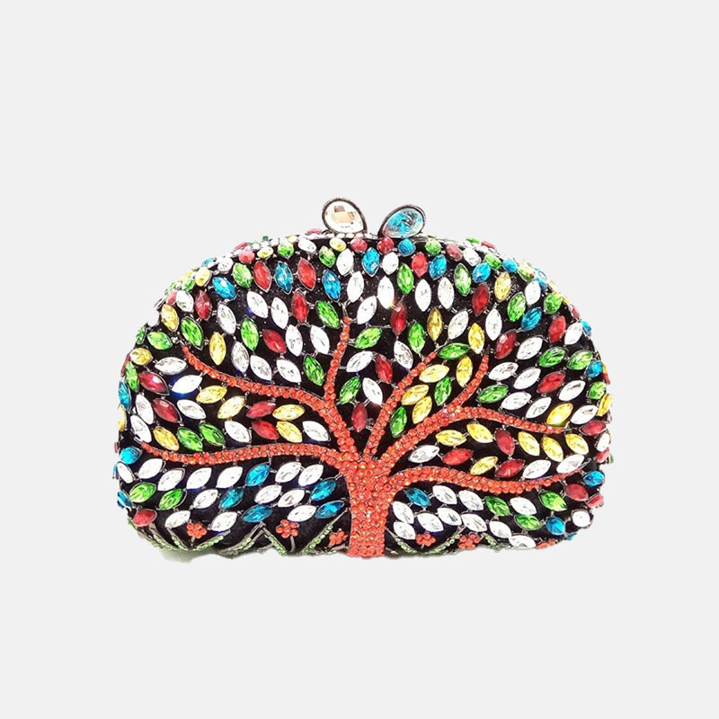 Women’s Colorful Rhinestone Tree Evening Clutch Bags image