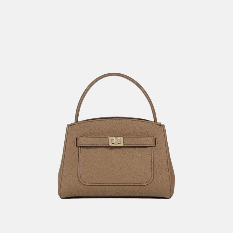 Women’s Small Genuine Leather Minimal Satchel Bags with Shoulder Strap image