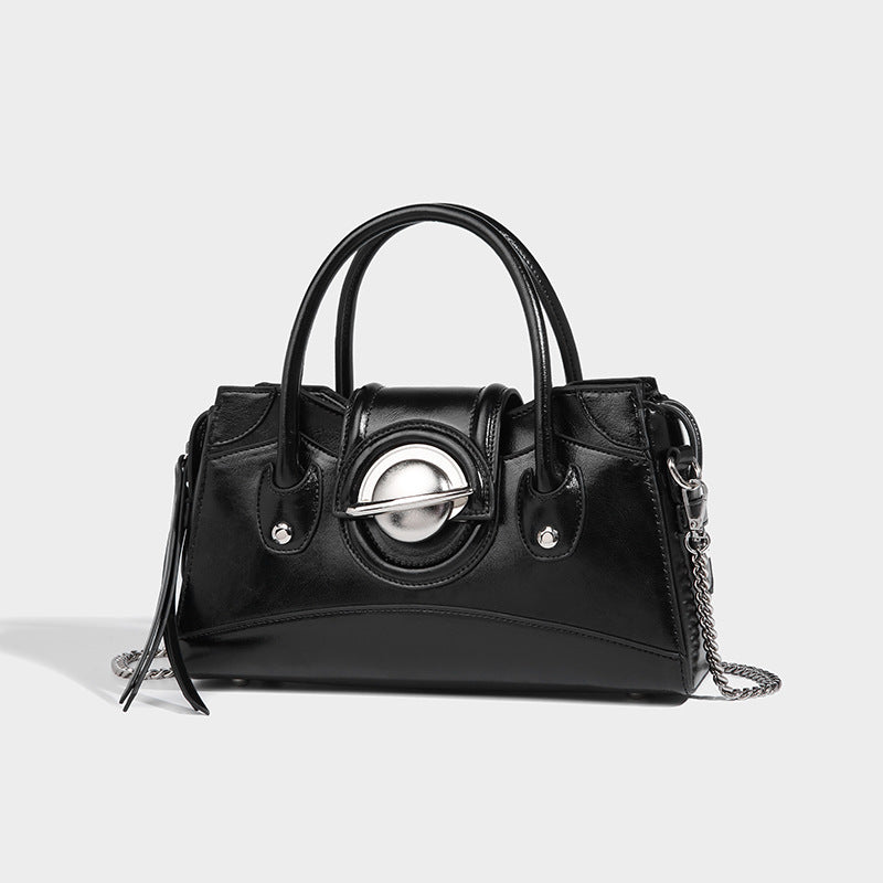 Women’s Metal Docoration Genuine Leather Handbags image 3