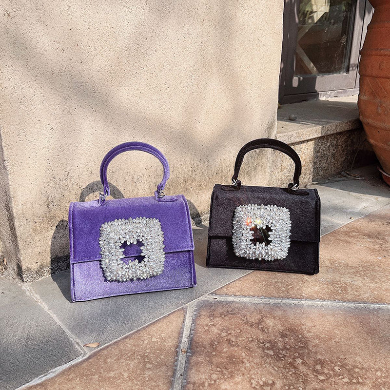 Women’s Huge Rhinestones Silk Evening Handbags image 7