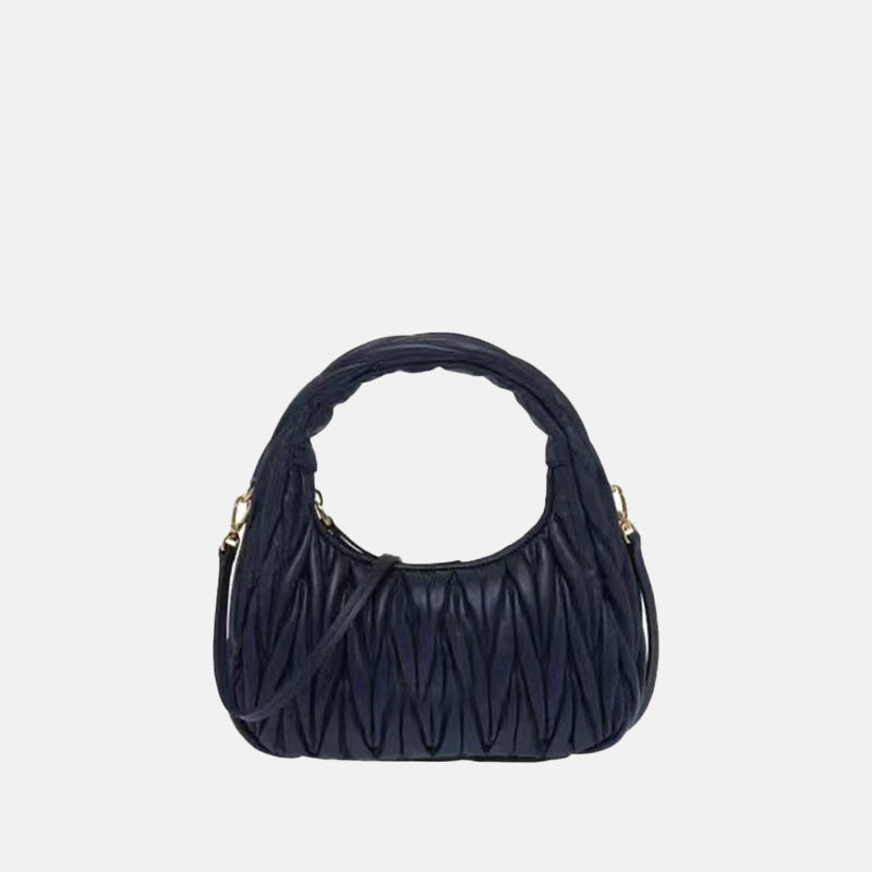 Women’s Quilted Hobo Baguette Bags in Lambskin Leather image 4
