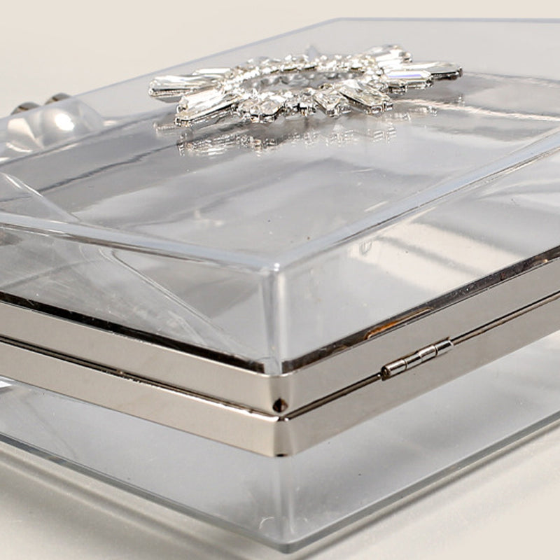 Women’s Clear PVC Rhinestones Crossbody Evening Clutch Bags image 5