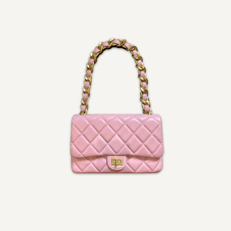 Women’s Quilted Genuine Leather Chains Shoulder Bags image