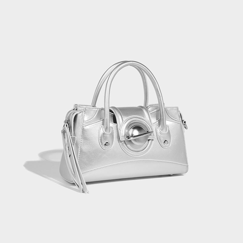 Women’s Metal Docoration Genuine Leather Handbags image 7