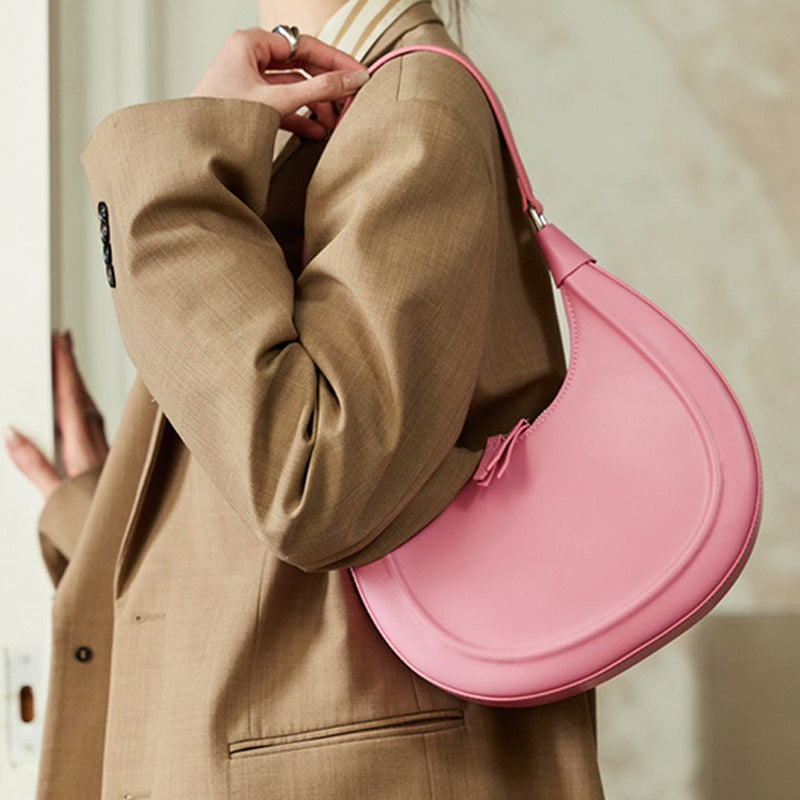 Women’s Genuine Leather Hobo Baguette Bags image 2