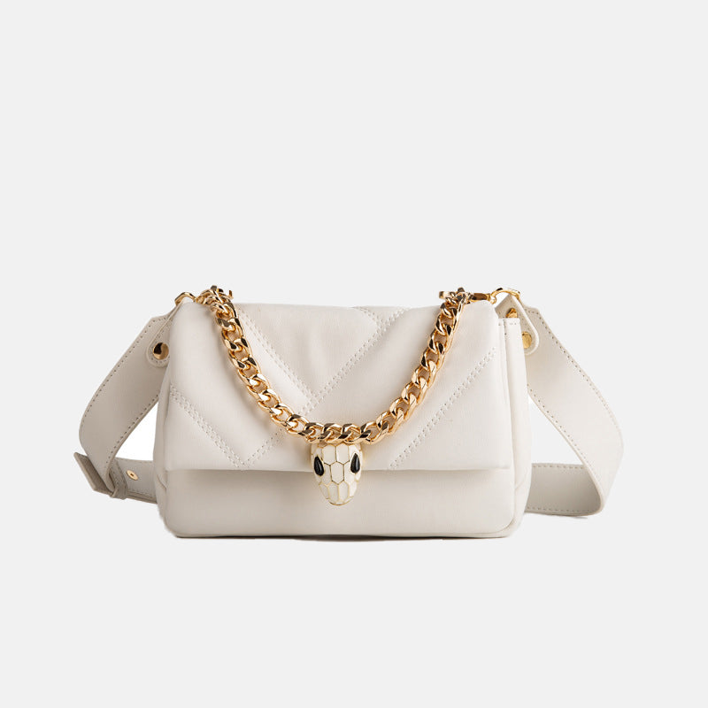 Women’s Flap Snake Quilted Shoulder Bags in Genuine Leather image 2