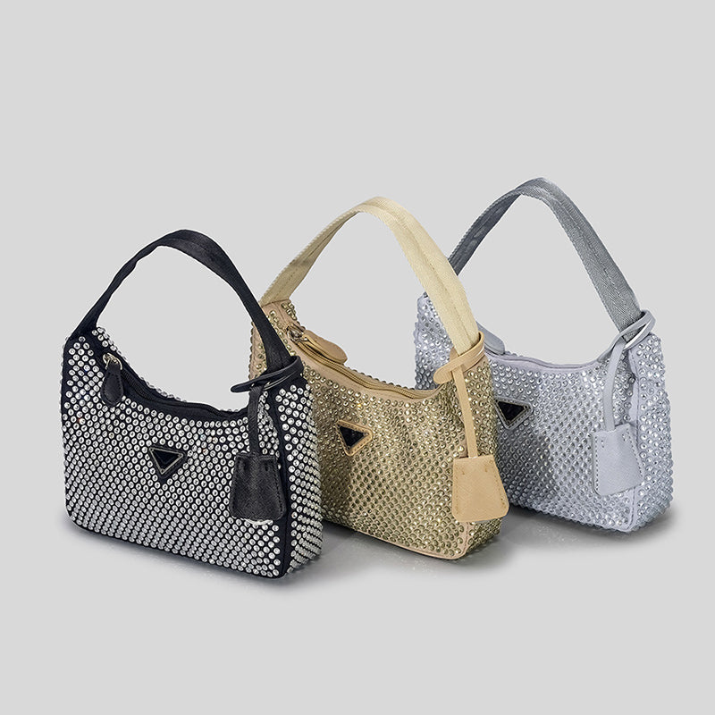 Women’s All Over Rhinestones Baguette Bags Evening Bags image 7