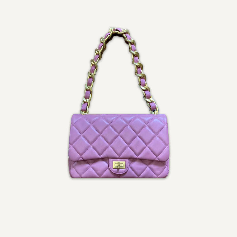 Women’s Quilted Genuine Leather Chains Shoulder Bags image 2