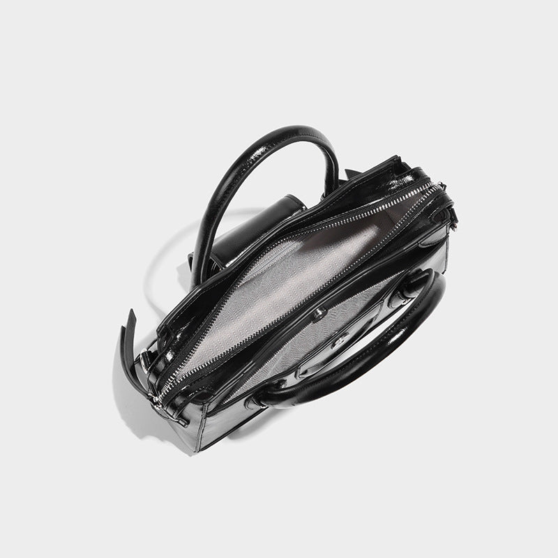 Women’s Metal Docoration Genuine Leather Handbags image 4